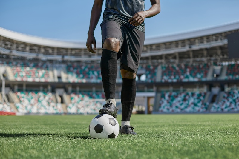 Fotbollsspelare på plan